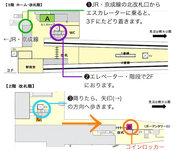 日暮里站碳粉衬垫处所地图