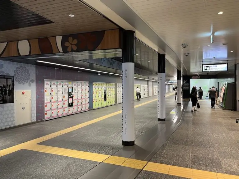 公园检票口右侧通道内的投币柜.