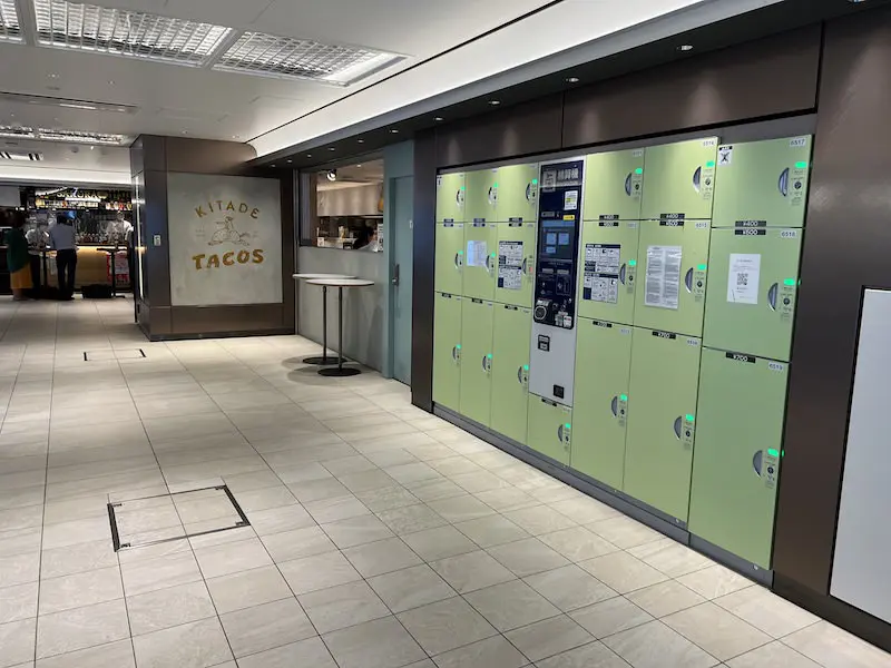 Coin locker behind the second pillar.