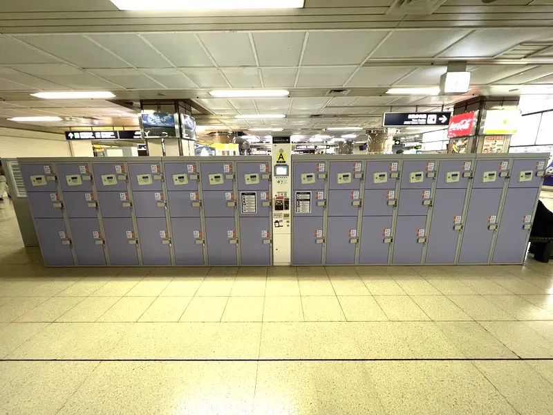 Coin lockers on the east side of JR Sapporo Station 1F