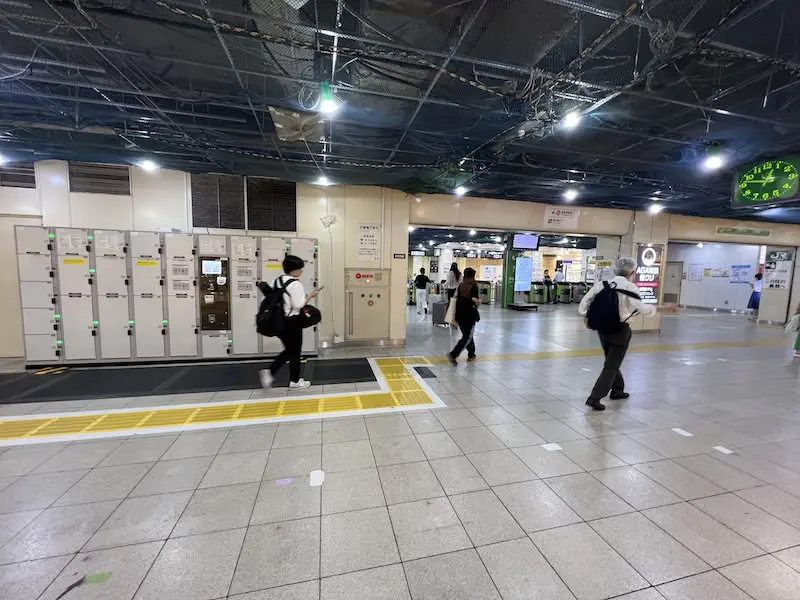 Coin lockers moved to the opposite side of the ticket gate