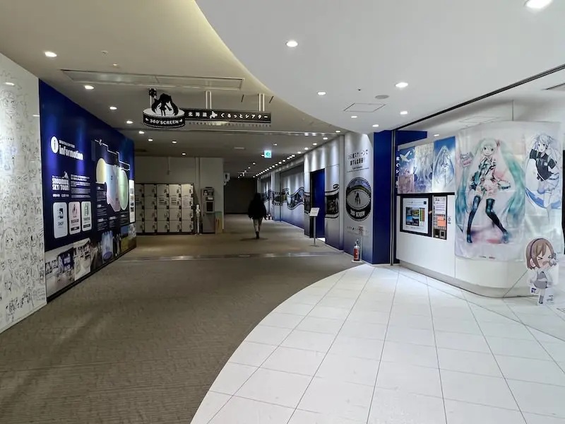 Coin-operated lockers located in front of Snowmix Sky Town on the 4th floor of the Domestic Terminal Building