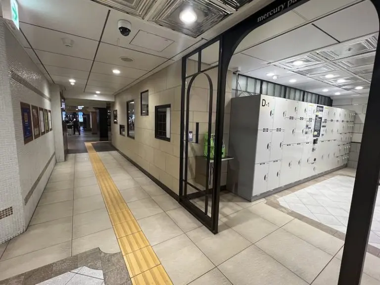 Looking at the ticket gate from the coin locker side