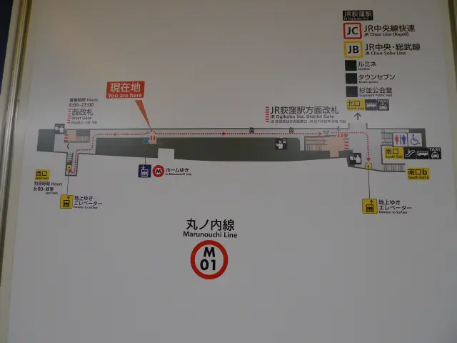 投幣式儲物櫃附近的地圖