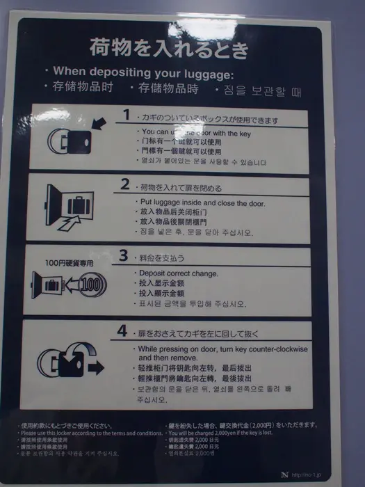 存放行李的步驟