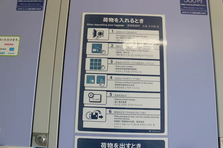 寄存行李時的步驟