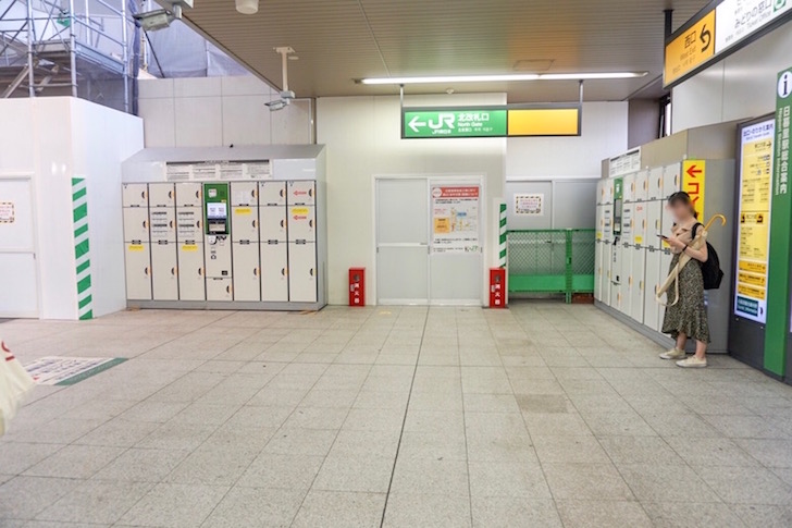 JR日暮里駅北改札口外のコインロッカー全体図