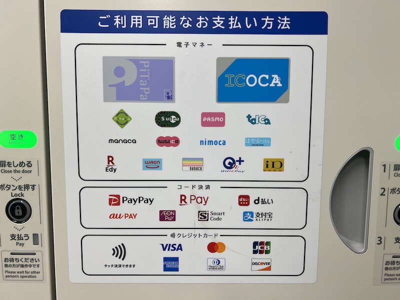 東山駅のコインロッカーで使える決済方法