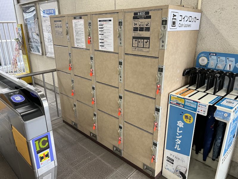 奈良行きホーム改札口(北改札口)のコインロッカー
