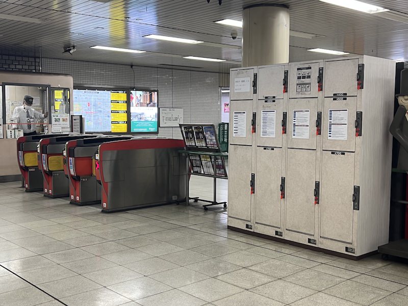 北改札内にあるコインロッカー