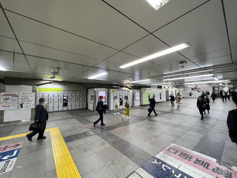 JR秋葉原駅中央改札内にある7台のコインロッカー
