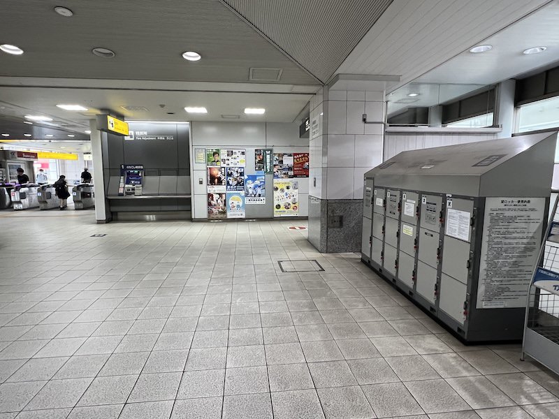 つくばエクスプレス南千住駅改札内にあるコインロッカー